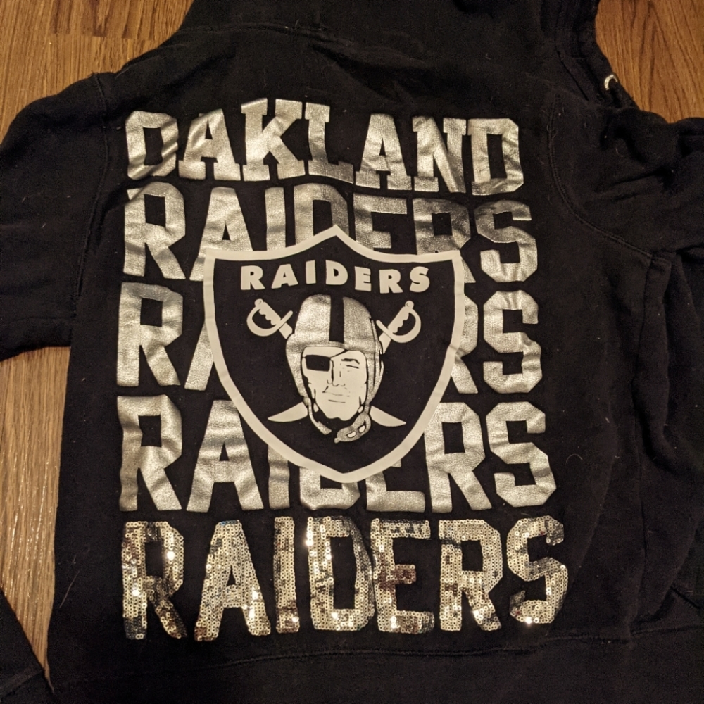 VS Oakland Raiders Black Zip Up Hoodie